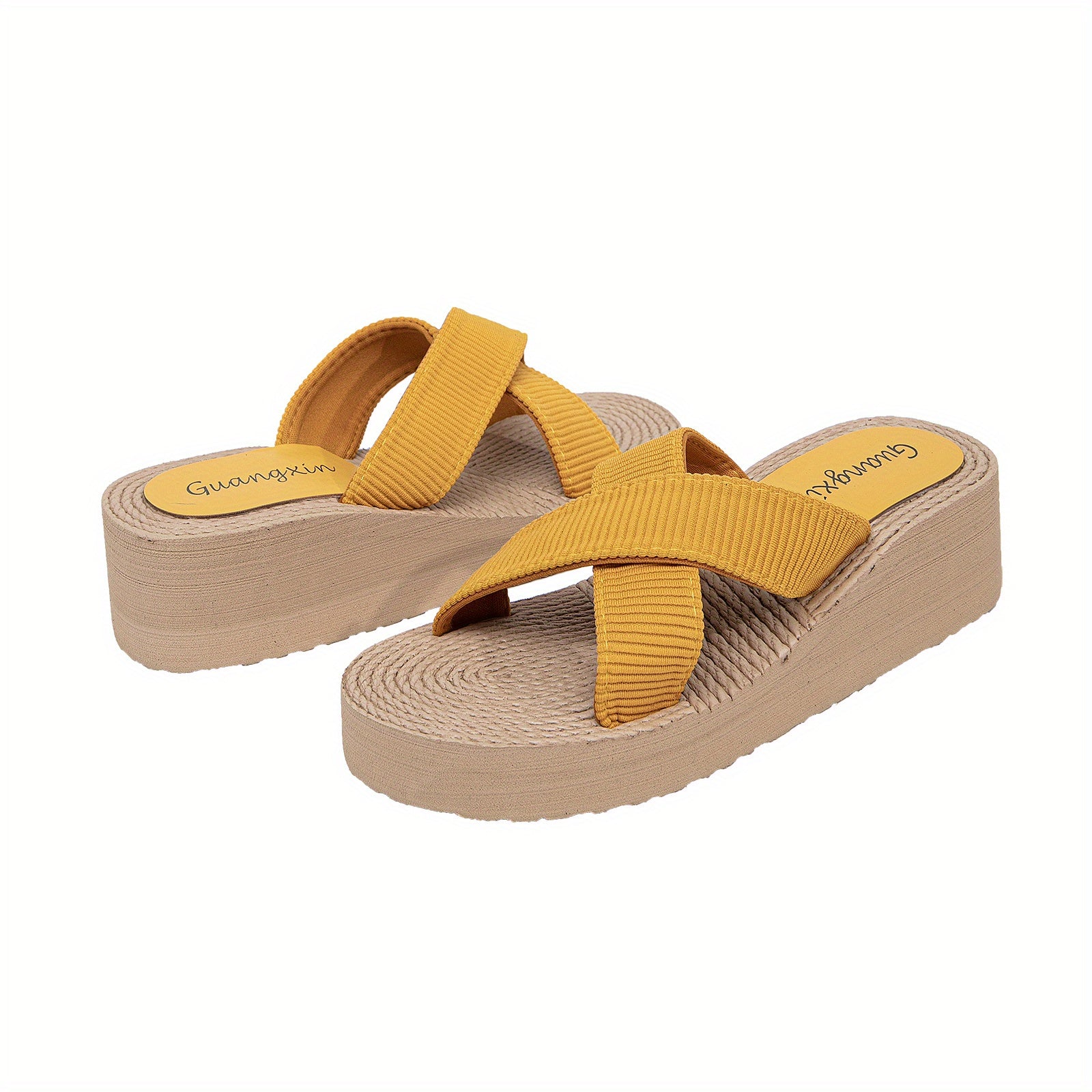 Women's Wedge Sandals Open Toe Slip On Platform Slide Sandals