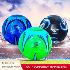 Green Flame No 5 Faux Leather Soccer Ball - Great for Games & Training