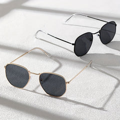 2 Pairs Men's Oval Frame Sunglasses Mixed Metal PC Eyewear