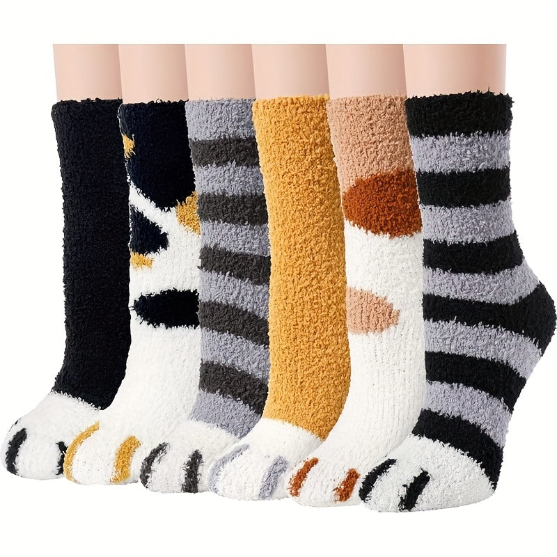 Winter Cat Paw Fluffy Socks for Women and Men