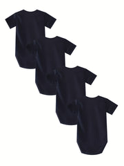 4pcs Baby Girls & Boys Short Sleeve Onesie Set Clothes