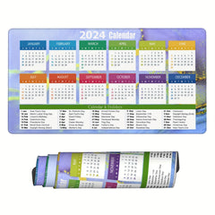 Colorful Calendar Large Mouse Pad for Women, Non-Slip Rubber Mouse Pad
