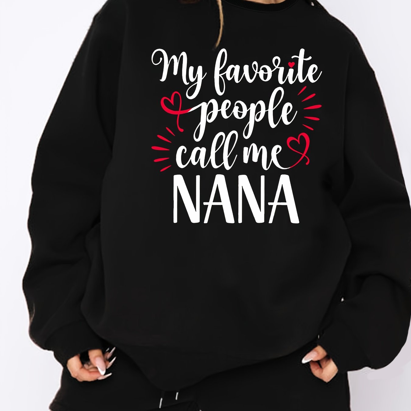 Women's 2 Piece Slogan Print Sweatshirt & Shorts Set