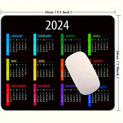 Calendar Mouse Pad Non-Slip Rubber Mat for Office Laptops