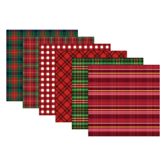 12pcs Plaid Pattern Scrapbook Paper 6 6in DIY Material For Crafting