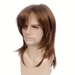 Men's Brown Middle Length Wig for Winter Soldier Cosplay Costume
