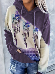 Graphic Print Kangaroo Pocket Hoodie Casual Long Sleeve Drawstring Hoodies