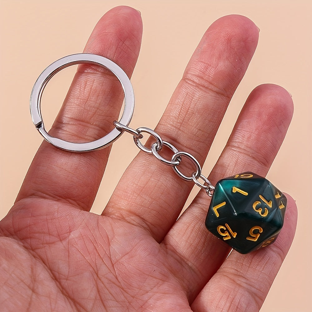 2pcs Dice Charm Keychain Purse Backpack Bag Pendant Key Ring Gift