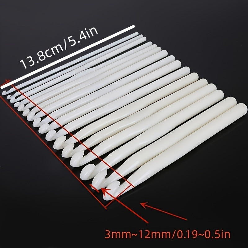 Plastic Crochet Hooks Set Weaving Tools Wool Sweater Needles