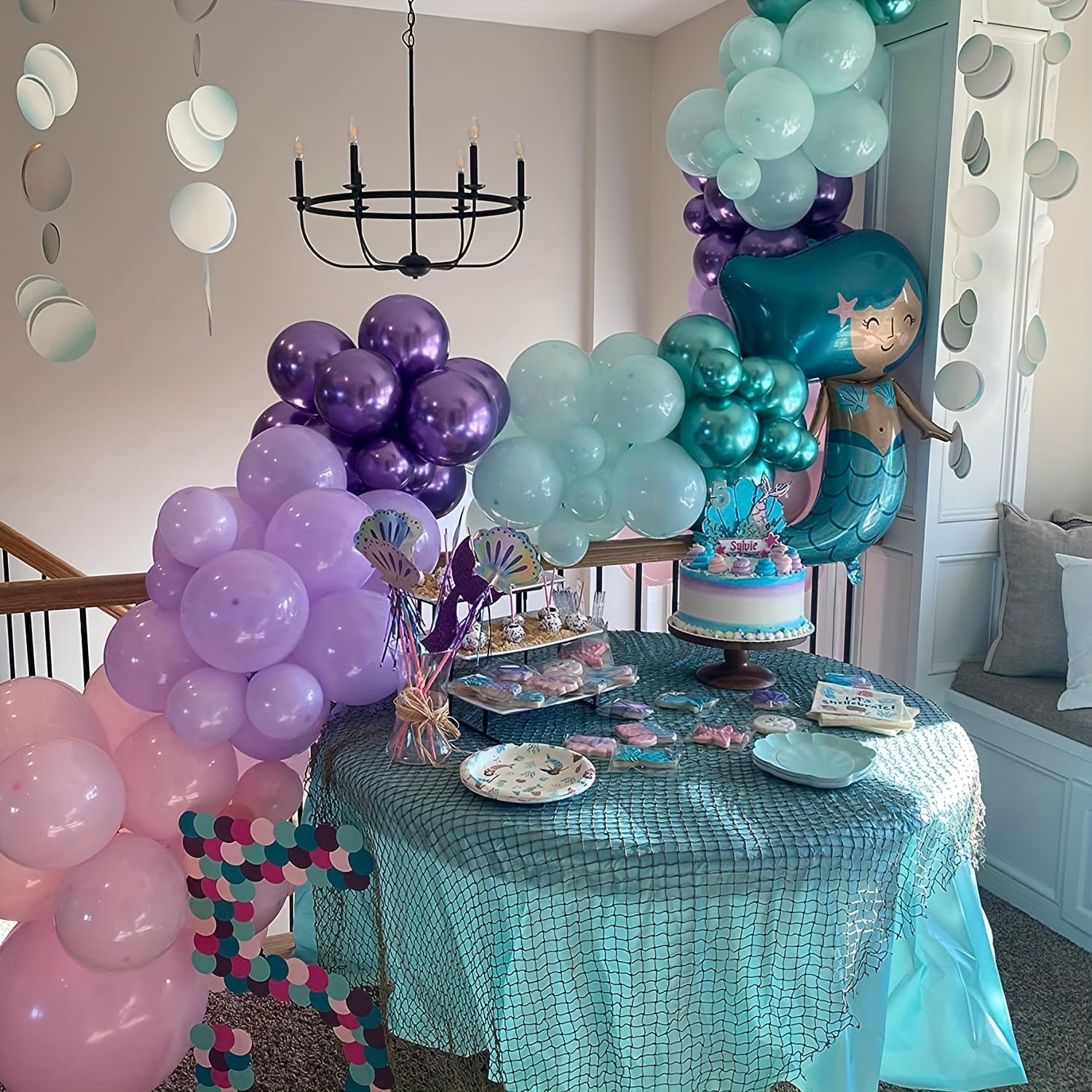 50pc Macaroon Pink Green Purple Balloon Set