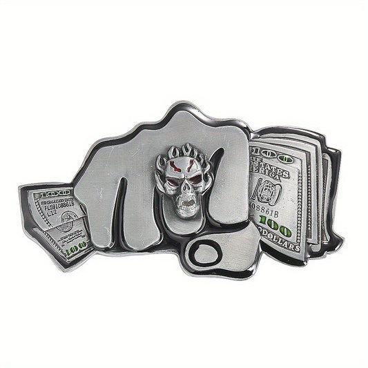 100 Dollar Bills Demon Skull Rings Metal Belt Buckle Gothic Hip hop Rock