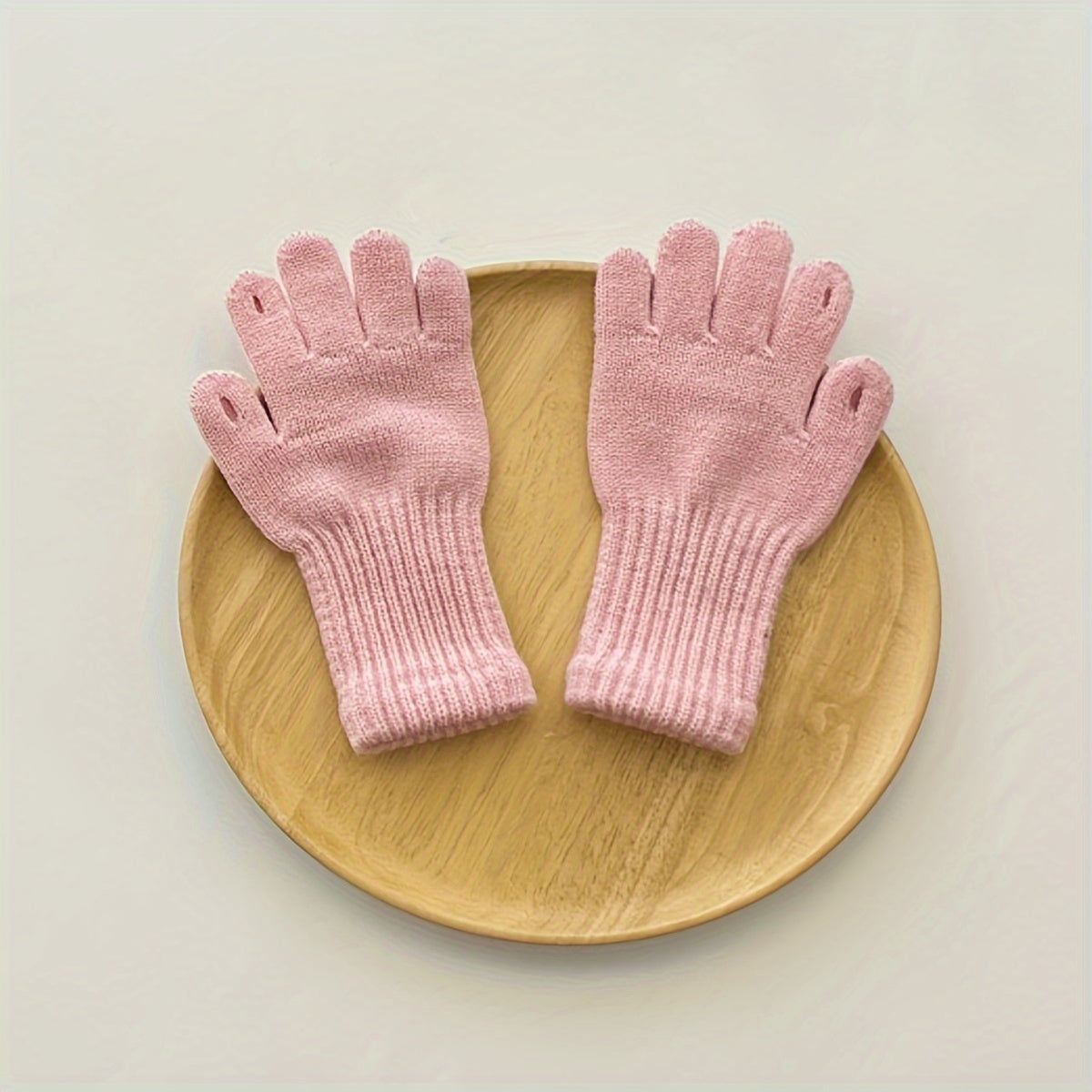 Kids Winter Wool Gloves Solid Color Warm Boys Girls Five Finger Gloves