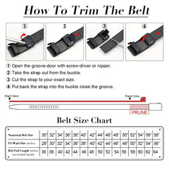 Men's Leather Edging Sports Car Style High Waist Pants Belt