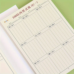 Math Workbook Set Addition Subtraction Vertical Math Exercise Book within 100