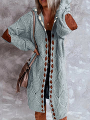 Open Front Chunky Knitted Cardigan