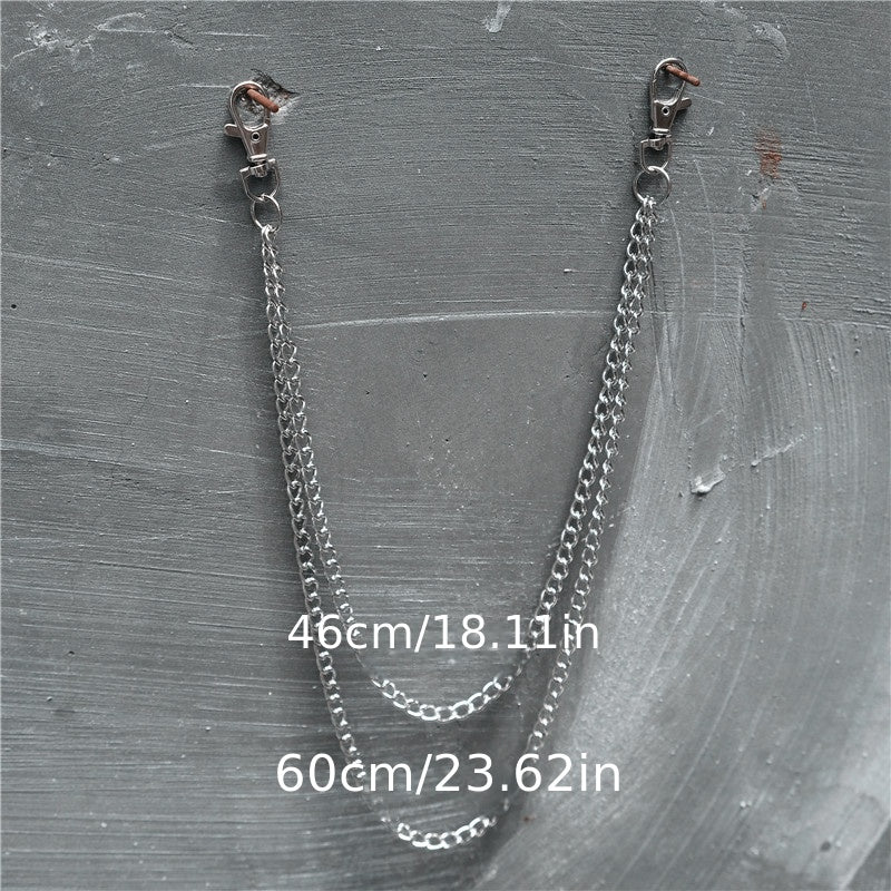 Metal Waist Chain for Men Hip hop Belt Keychain