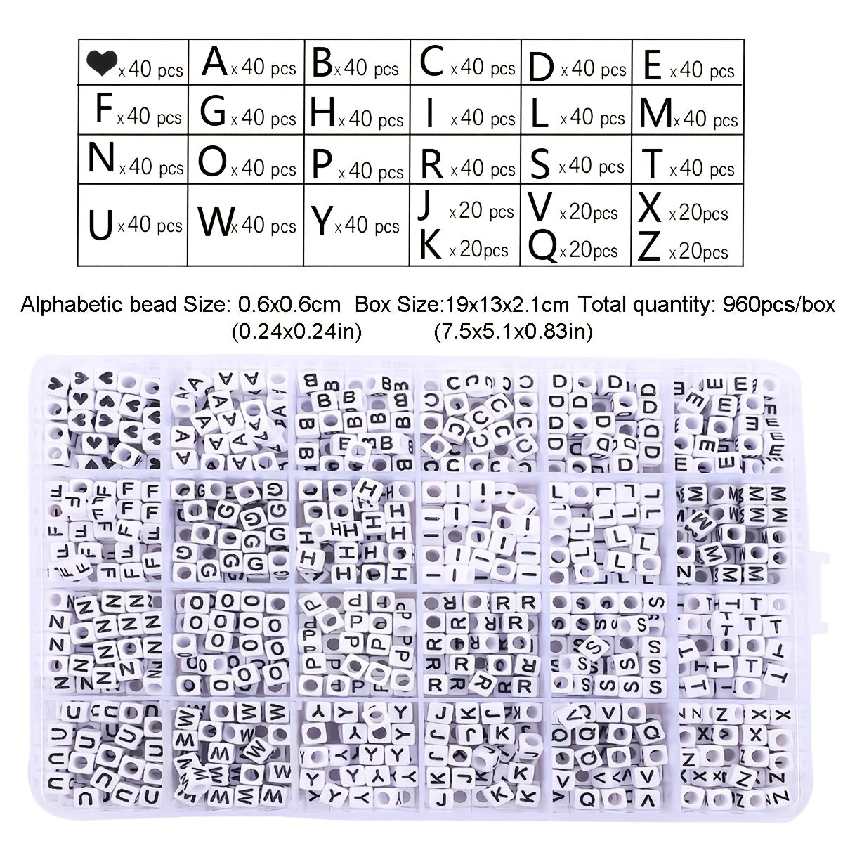 26 Alphabet Beads in a Box Craft Your Own Message