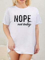Slogan Print Short Sleeve Tee Nightdress