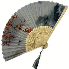Chinese Landscape Prints Folding Fan Portable Dance Party Accessory