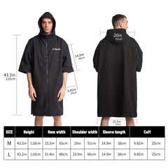 Turbo Waterproof Surf Poncho Changing Towel Robe - Short Sleeve Bathrobe