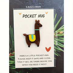 Llama Pocket Hug Card Encouraging Mini Gift Special Birthday Present