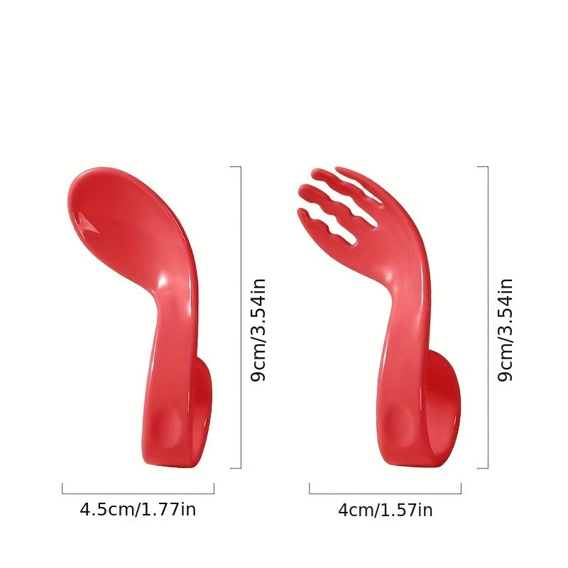Infant Training Spoon Bent Handle Fork Spoon Set Elbow Spoon