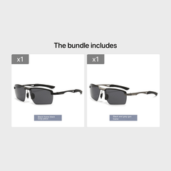 Polarized Sports Sunglasses Half Frame with Zipper Case