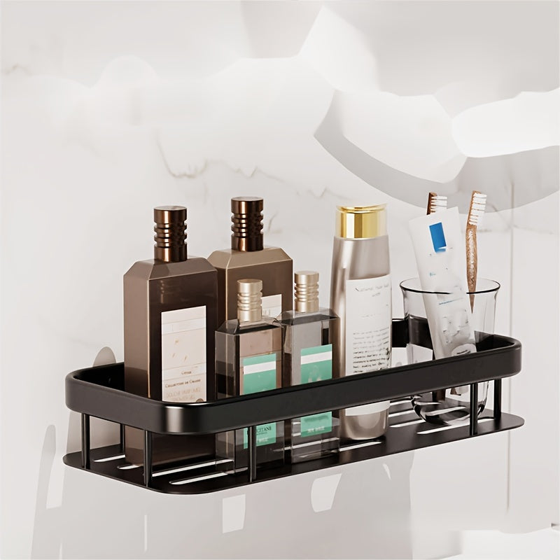 Home Storage Rack Aluminum Square Basket Wall-mounted Shelf for Bathroom Wash