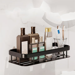Home Storage Rack Aluminum Square Basket Wall-mounted Shelf for Bathroom Wash