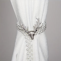 Christmas Elastic Curtain Strap Faux Pearl Beaded