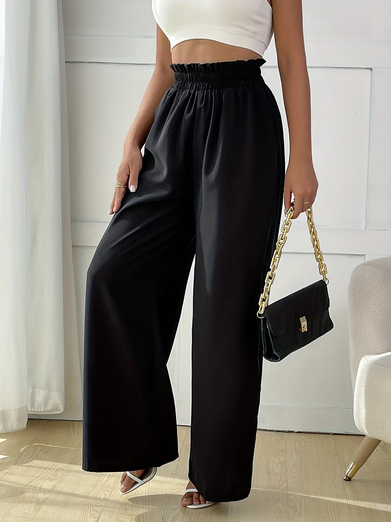 Wide Leg Pants High Waist Long Length