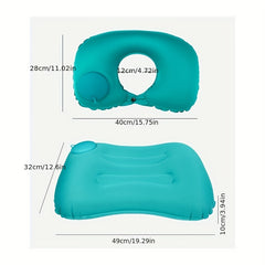 Portable Camping Inflatable Pillow Flocking Skin Friendly Travel