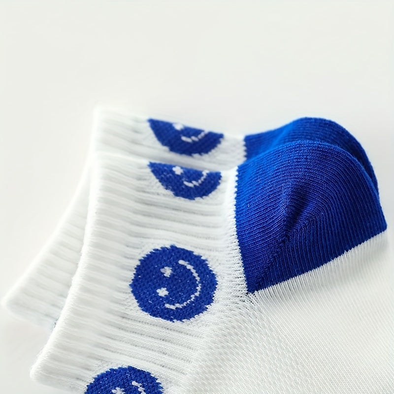 5 Pairs Kids Cotton Breathable Short Socks for Spring Summer Sports