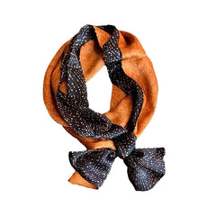 Pink Silk Scarf & Chain Towel Women Neck Scarf