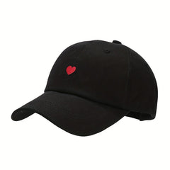 Heart Embroidery Couple Baseball Cap Adjustable Dad Hats Solid Sun Hats