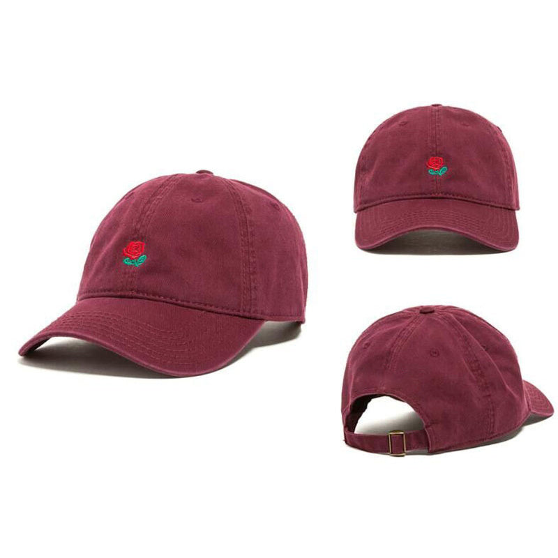 Rose Embriodery Baseball Hat Men Unisex Women Outdoor Sun protection Sports Cap