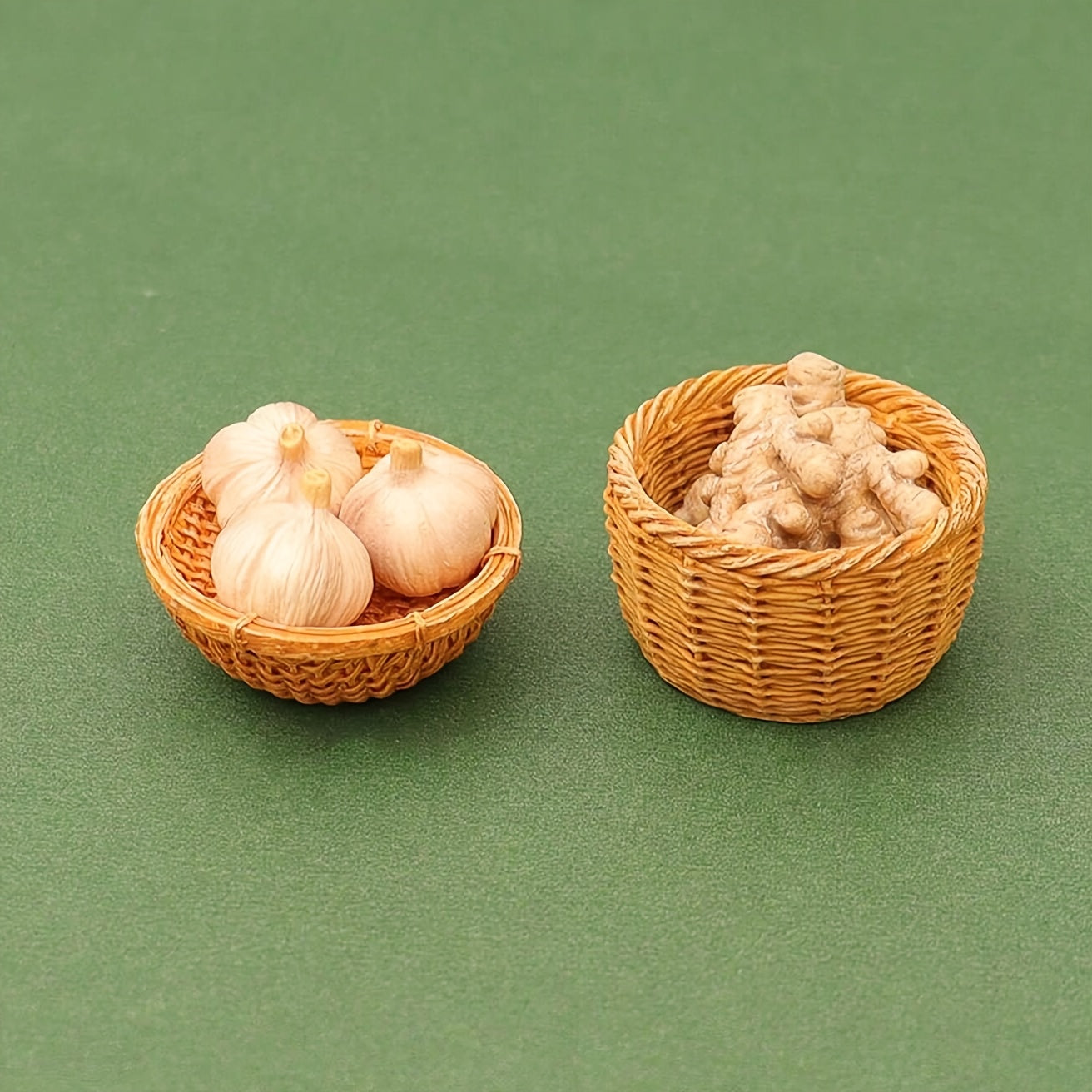 8pcs Dollhouse Ginger Garlic Basket Mini Farm Food Model