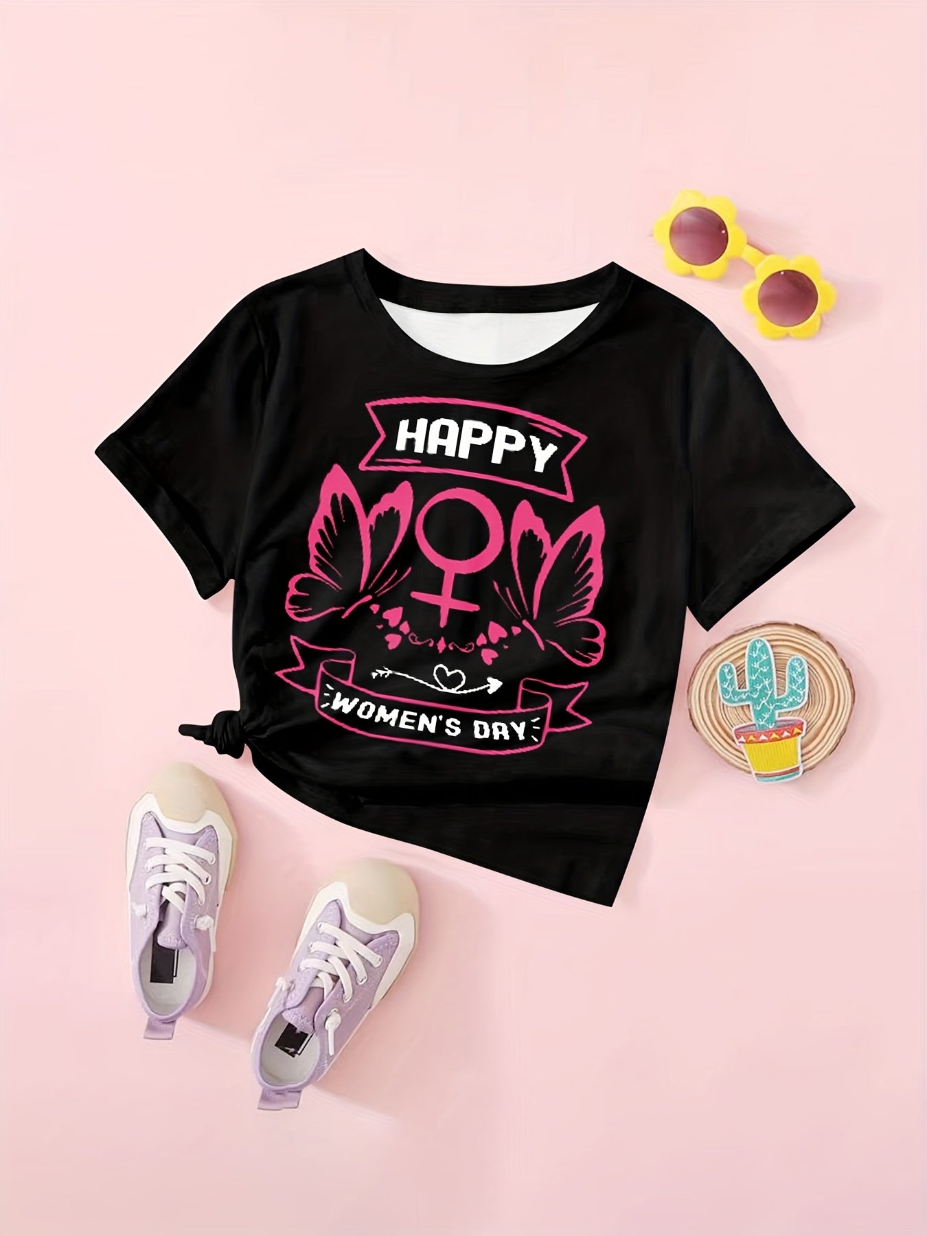 Happy Women's Graphic Tee Girls Pullover Summer Top