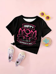 Happy Women's Graphic Tee Girls Pullover Summer Top