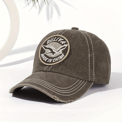 Soft Cotton Washed Baseball Cap with Solid Eagle Embroidery