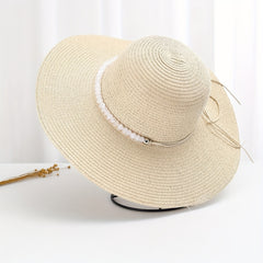 Wide Brim Breathable Straw Hat Outdoor Travel Beach Hats For Women