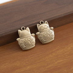 Retro Lucky Cat Animal Keychain Bag Purse Charm Pendant