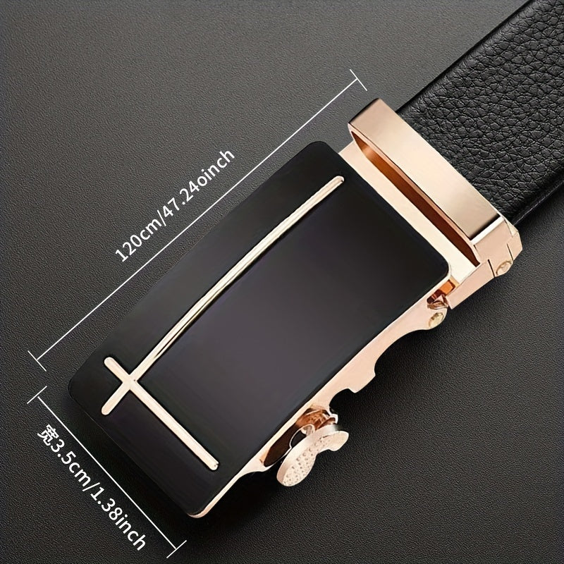 Men's PU Automatic Buckle Pants Belt Business Casual Universal Matching Belt
