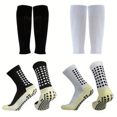 1 Pair Grip Socks Anti Slip Crew Socks for Soccer Football Basketball