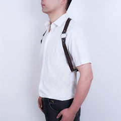 Men's Punk Hip-hop Shoulder Harness PU Leather Adjustable Belt