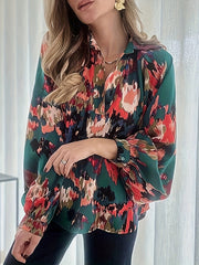 Tie Dye Lantern Sleeve Top
