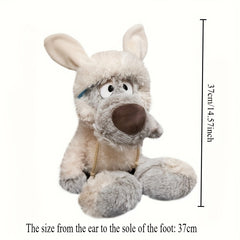 Fierce Wolf Plush with Heart Hood - Grey Wolf & Ear Plush