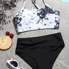 Tie Dye 2pcs Bikin Sets Girls Top Briefs Set Perfect For Summer