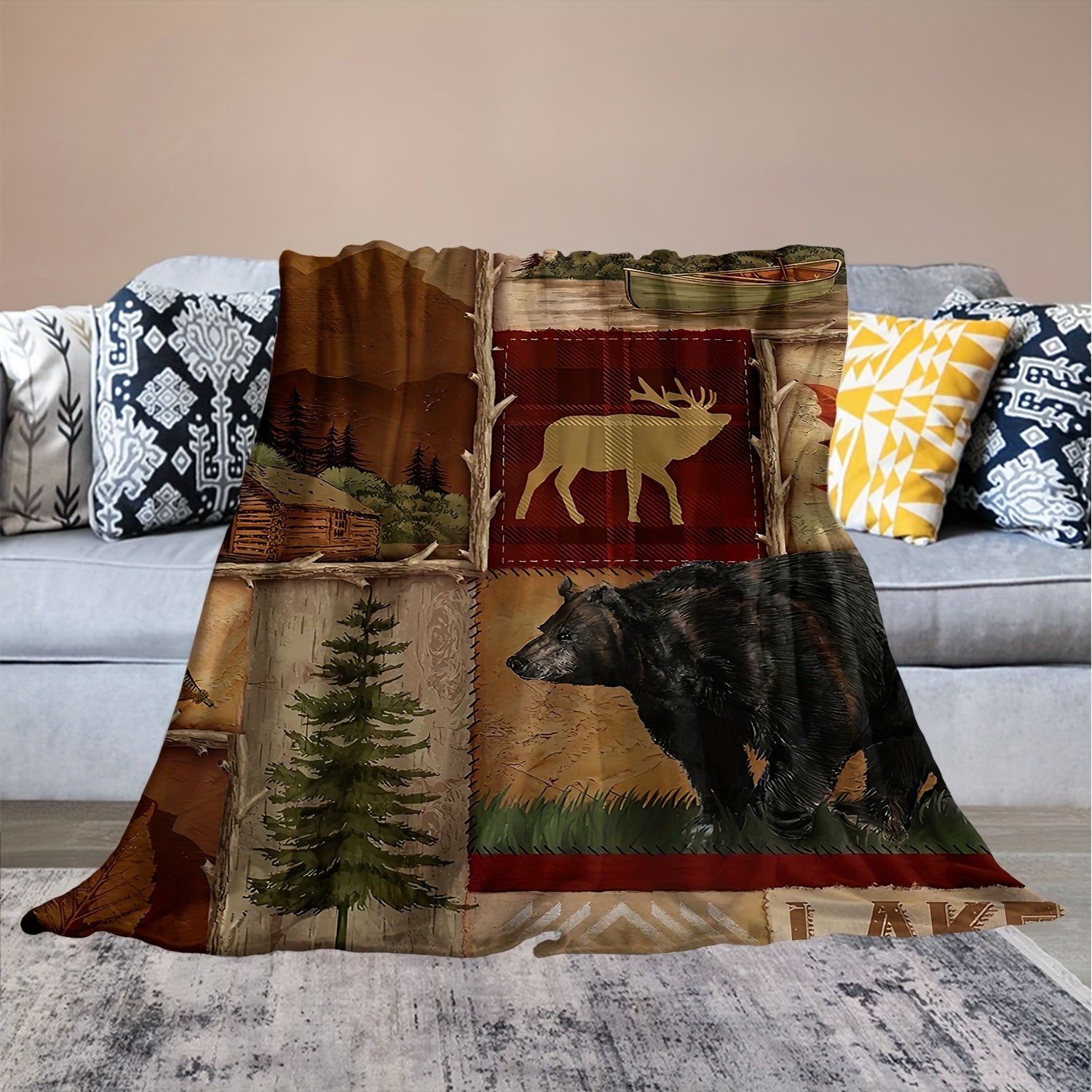 Christmas Decoration Blanket Lightweight Flannel Blanket for Couch Bedroom