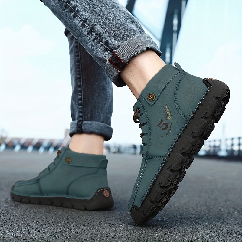 Men's High Top Lace Up Boots Casual Walking Shoes